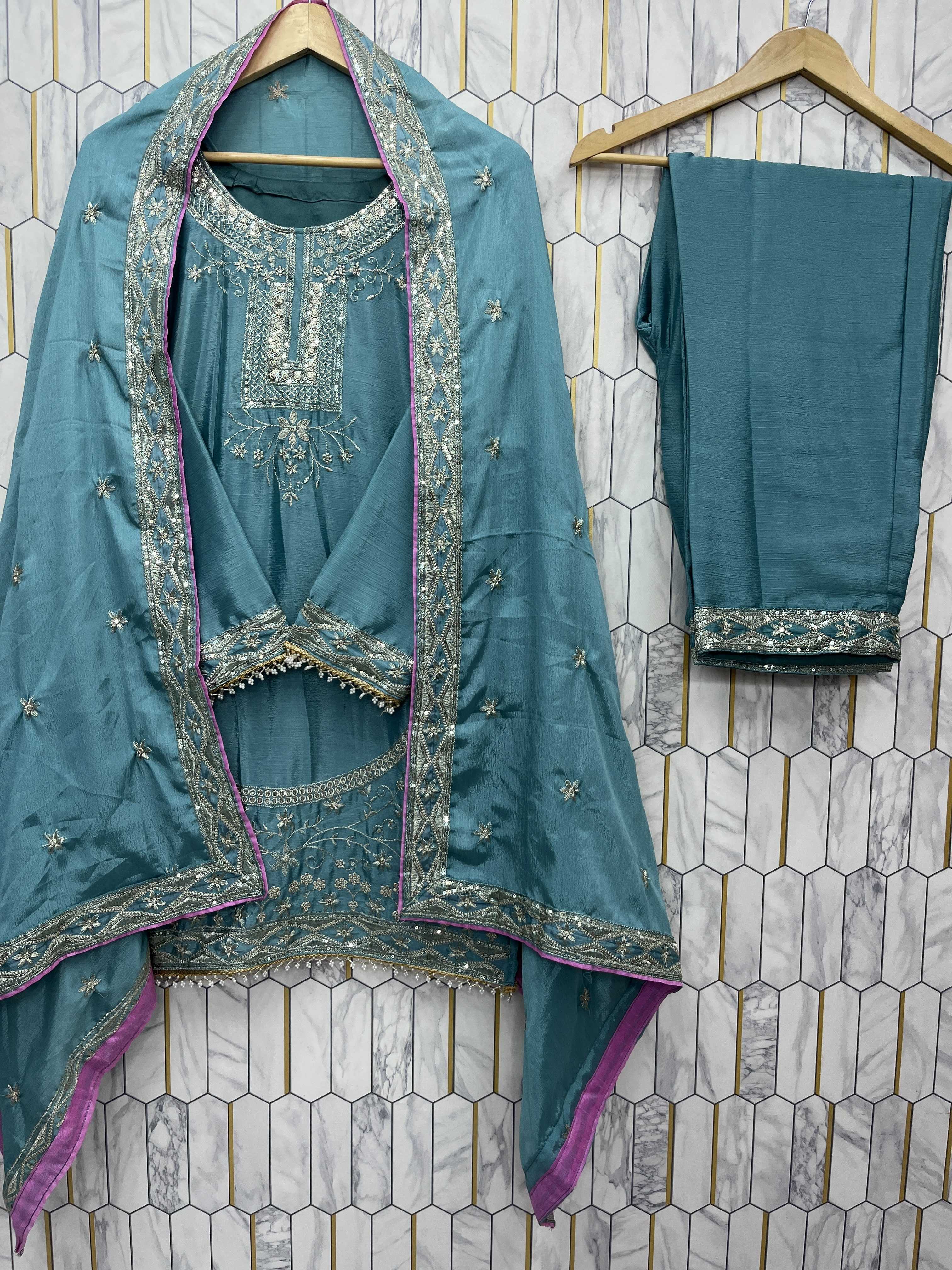 Ynf Faux Georgette RIN212 7057 Suits & Dresses Wholesale Embroidery Suits Georgette Suit Designer Suits Manufacturer