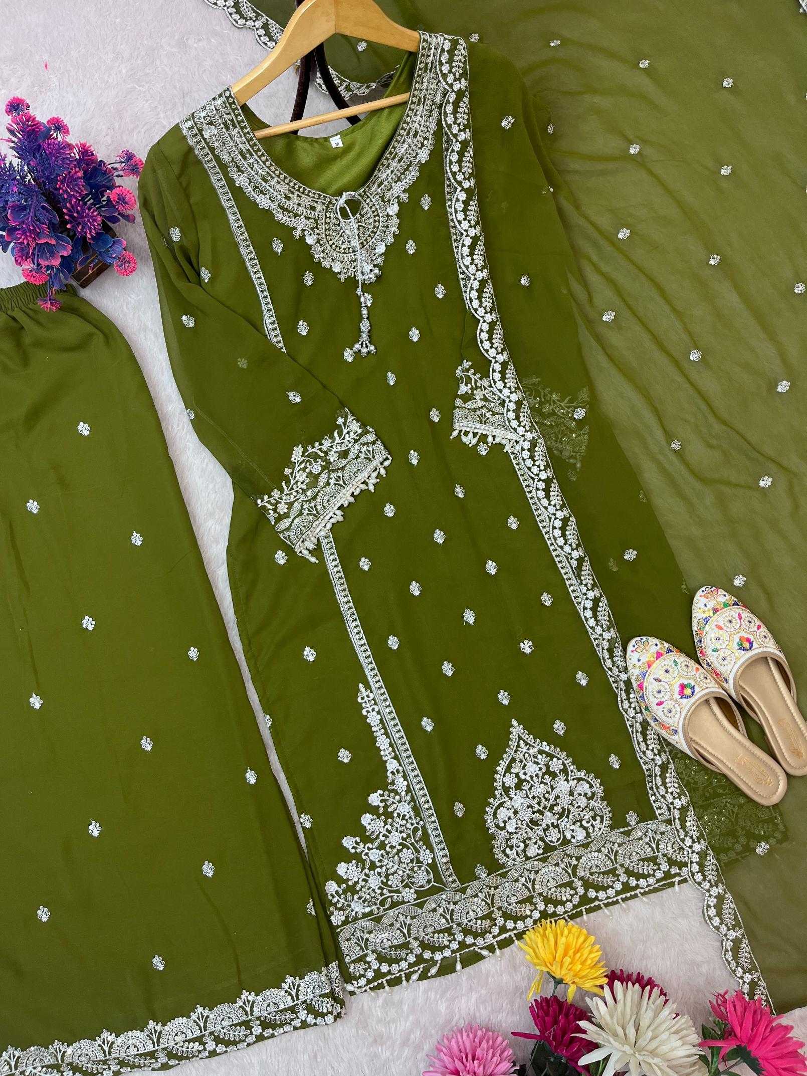 Ynf Faux Georgette RIN212 7057 Suits & Dresses Wholesale Embroidery Suits Georgette Suit Designer Suits Manufacturer