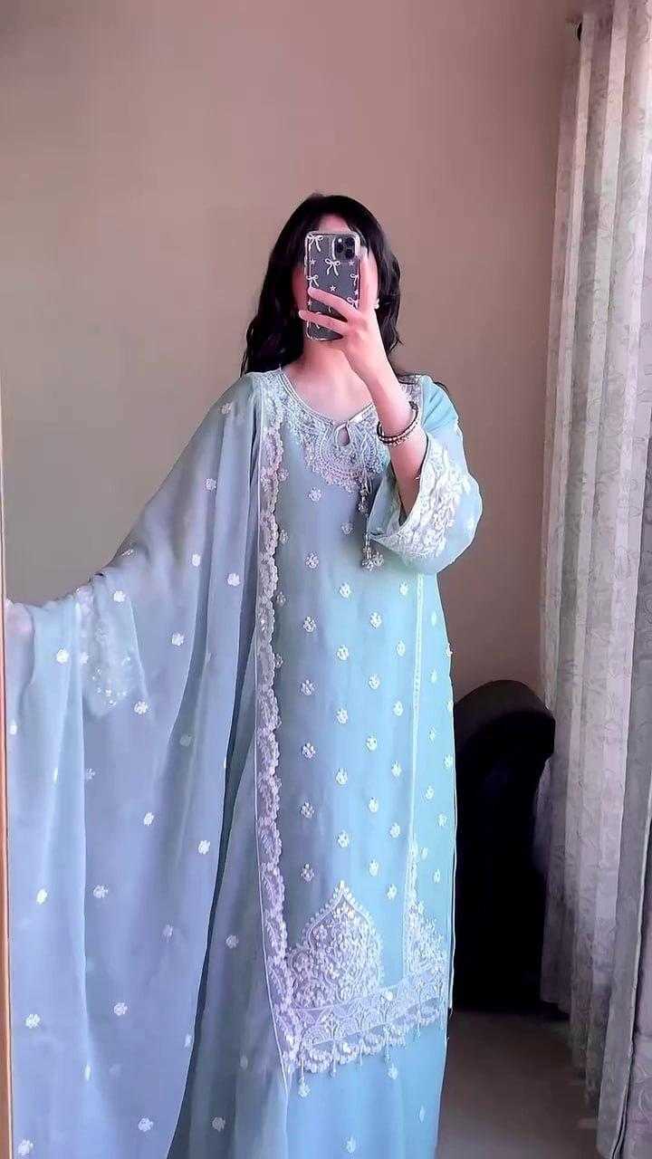 Ynf Faux Georgette RIN212 7057 Suits & Dresses Wholesale Embroidery Suits Georgette Suit Designer Suits Manufacturer