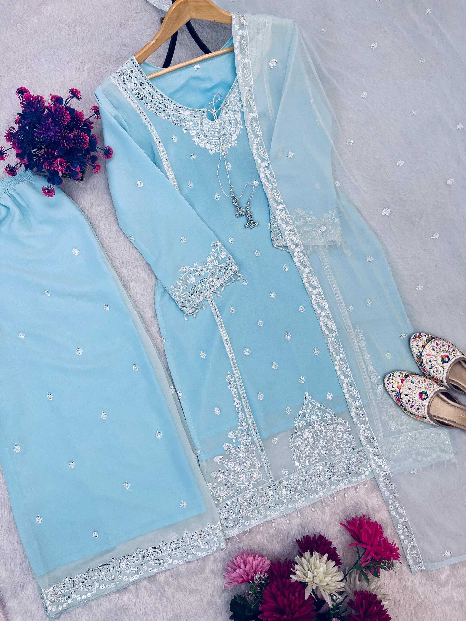Ynf Faux Georgette RIN212 7057 Suits & Dresses Wholesale Embroidery Suits Georgette Suit Designer Suits Manufacturer
