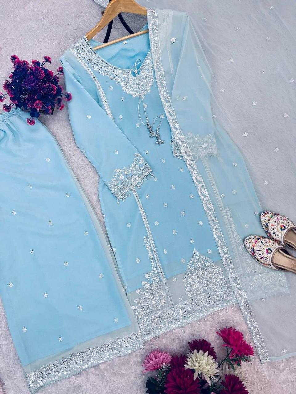 Ynf Faux Georgette RIN212 7057 Suits & Dresses Wholesale Embroidery Suits Georgette Suit Designer Suits Manufacturer