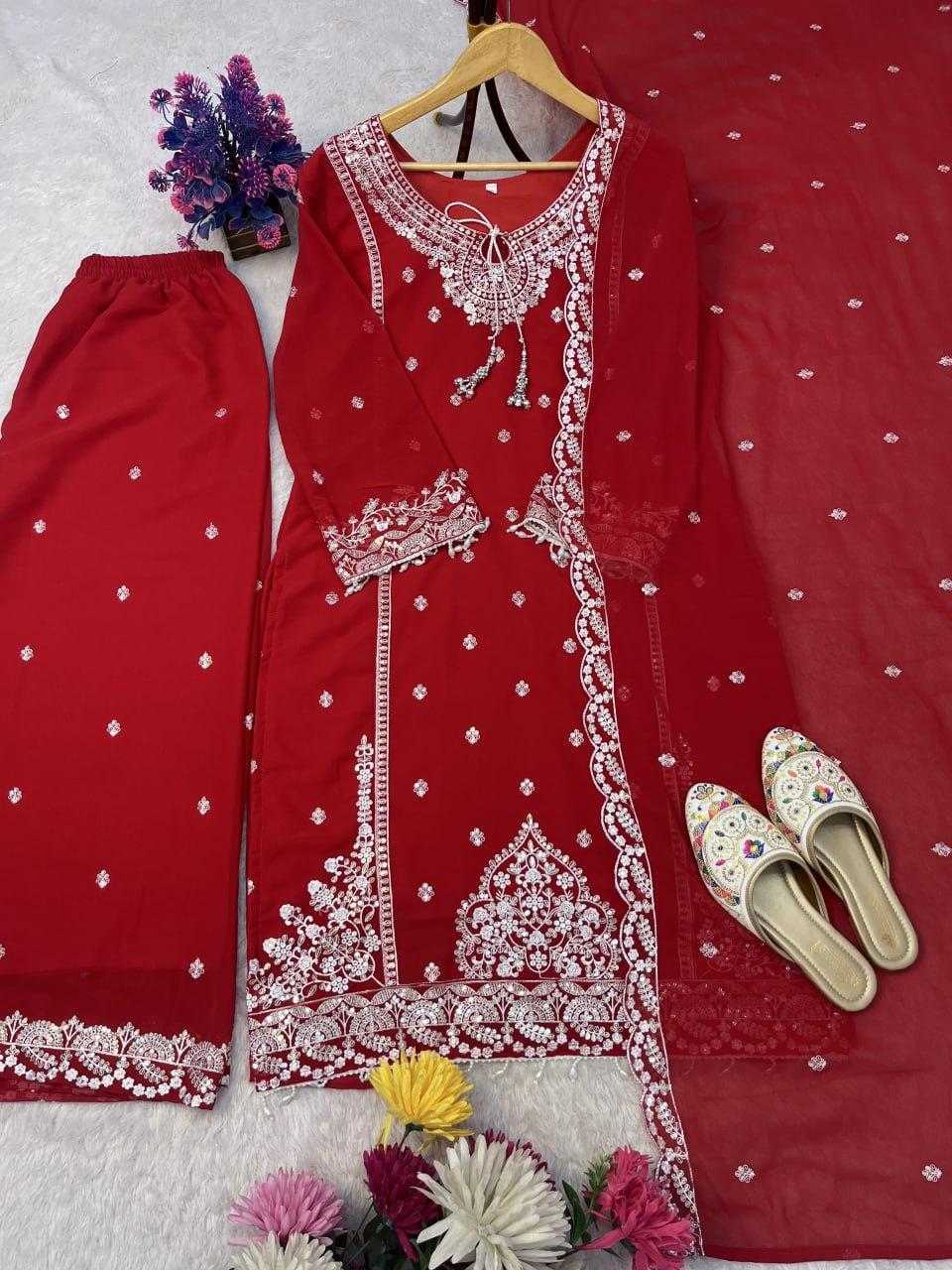 Ynf Faux Georgette RIN212 7057 Suits & Dresses Wholesale Embroidery Suits Georgette Suit Designer Suits Manufacturer