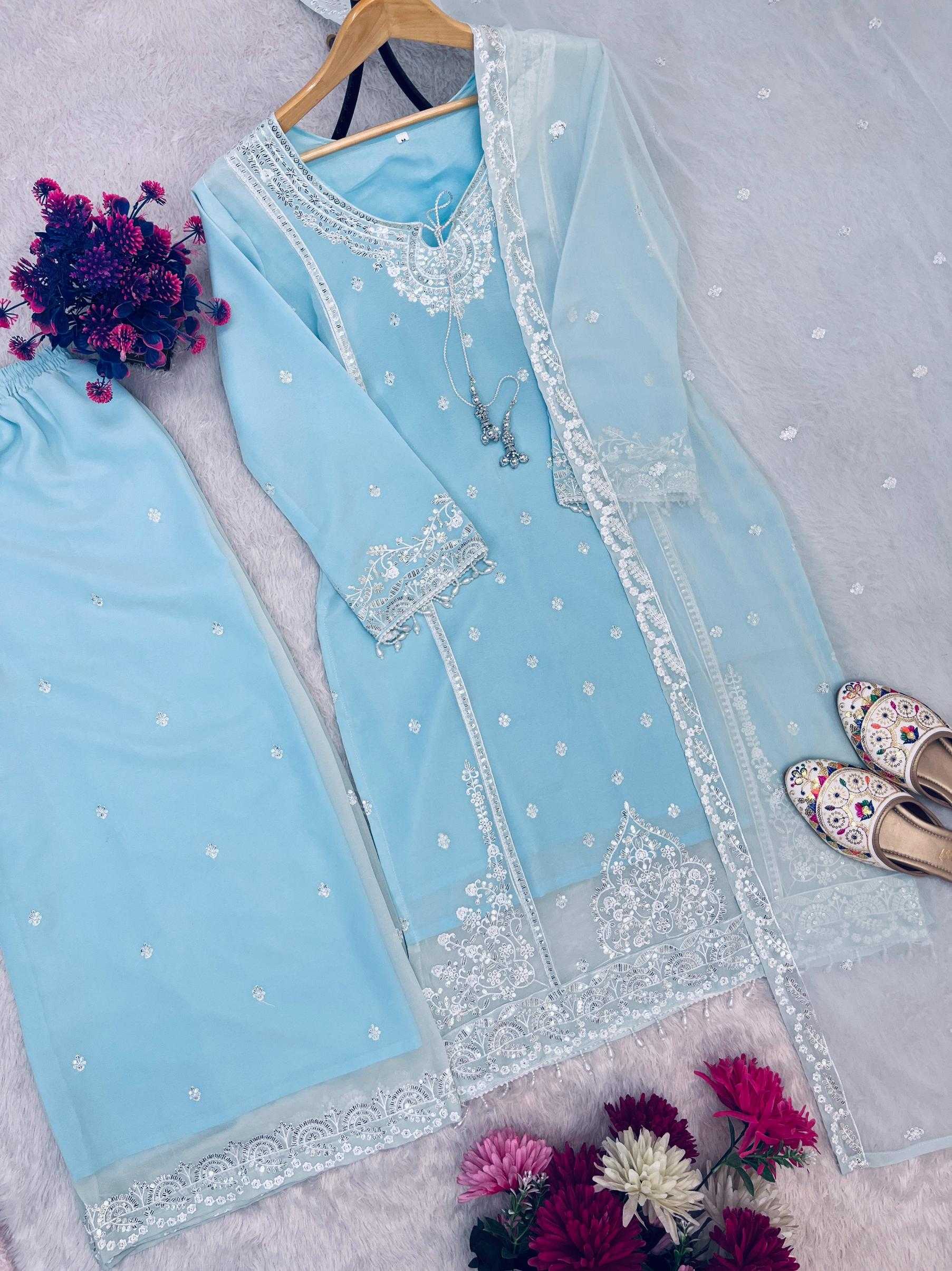 Ynf Faux Georgette RIN212 7057 Suits & Dresses Wholesale Embroidery Suits Georgette Suit Designer Suits Manufacturer