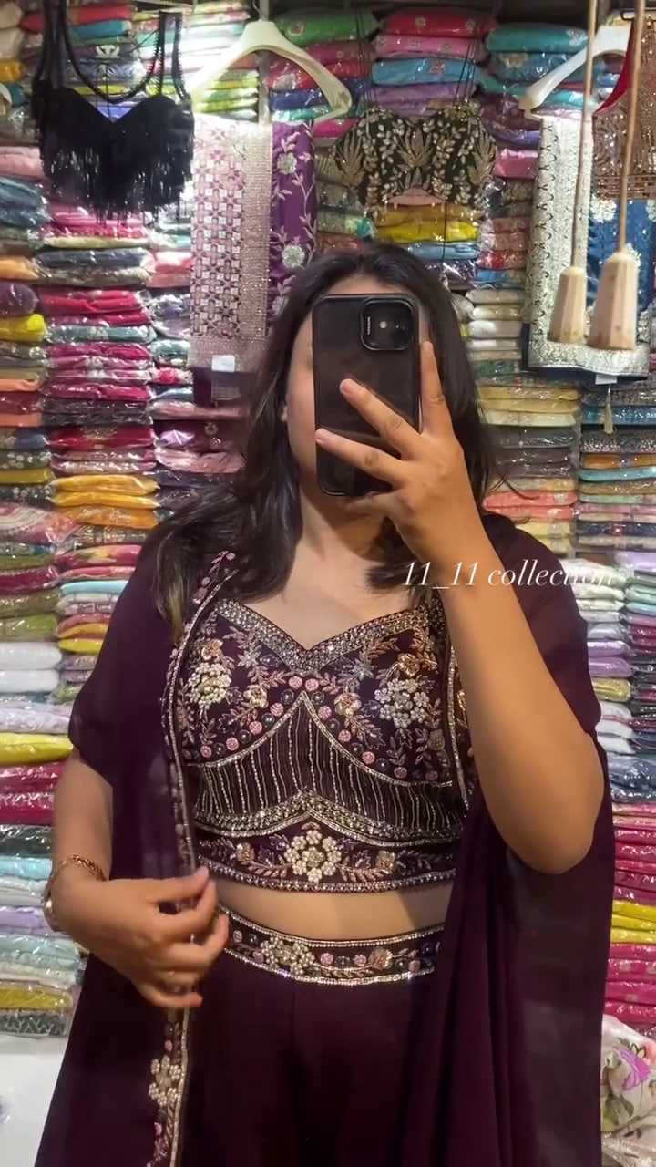 Ynf Faux Georgette RIN212 7059 Suits & Dresses Western Wears Festive Collections Wholesale Indo Western Dresses Palazzo Suit Party wear suits Manufacturer