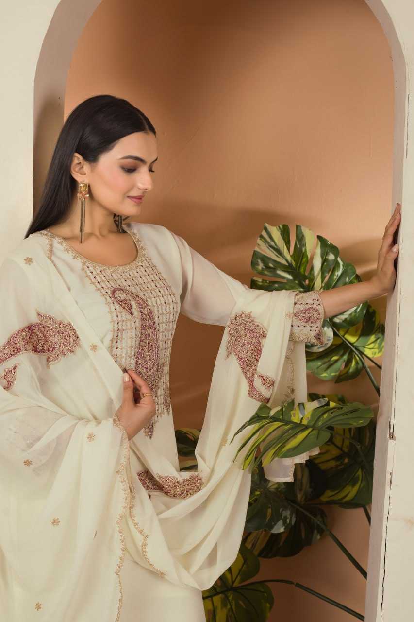 Ynf Faux Georgette RIN212 7062 Suits & Dresses Wedding Collections Festive Collections Wholesale Embroidery Suits Georgette Suit Wedding Outfits Manufacturer