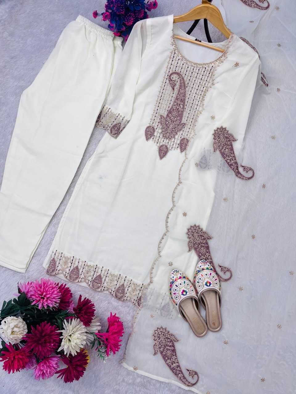 Ynf Faux Georgette RIN212 7062 Suits & Dresses Wedding Collections Festive Collections Wholesale Embroidery Suits Georgette Suit Wedding Outfits Manufacturer