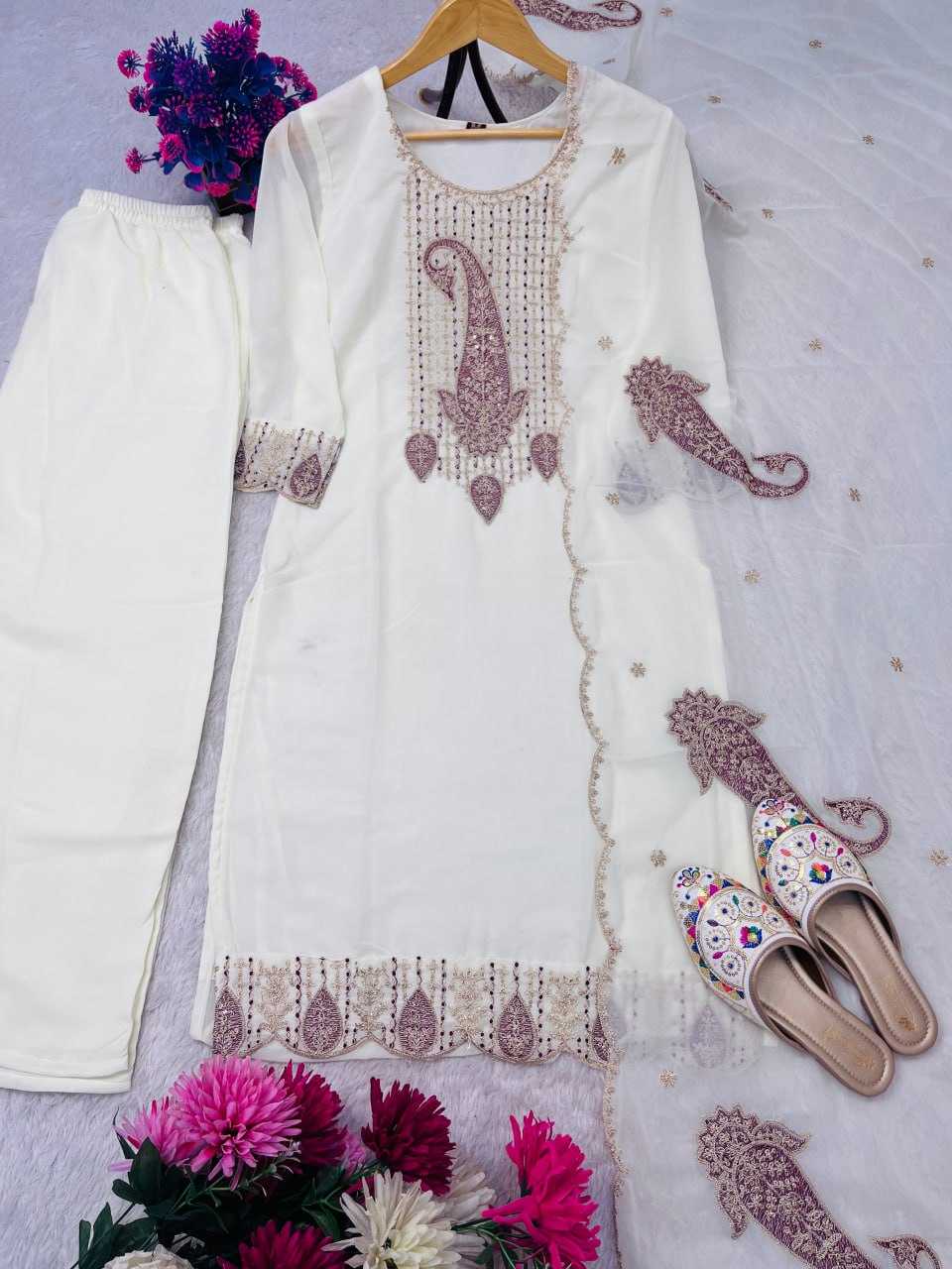 Ynf Faux Georgette RIN212 7062 Suits & Dresses Wedding Collections Festive Collections Wholesale Embroidery Suits Georgette Suit Wedding Outfits Manufacturer