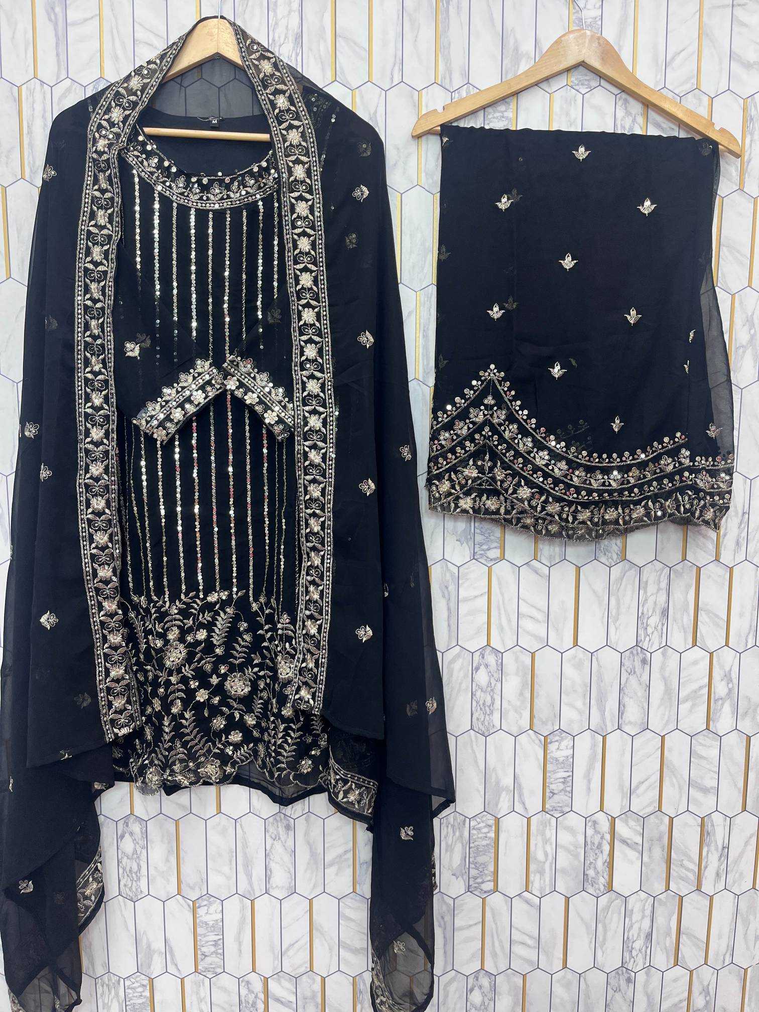 Ynf Faux Georgette RIN212 7066 Suits & Dresses Wholesale Embroidery Suits Georgette Suit Manufacturer