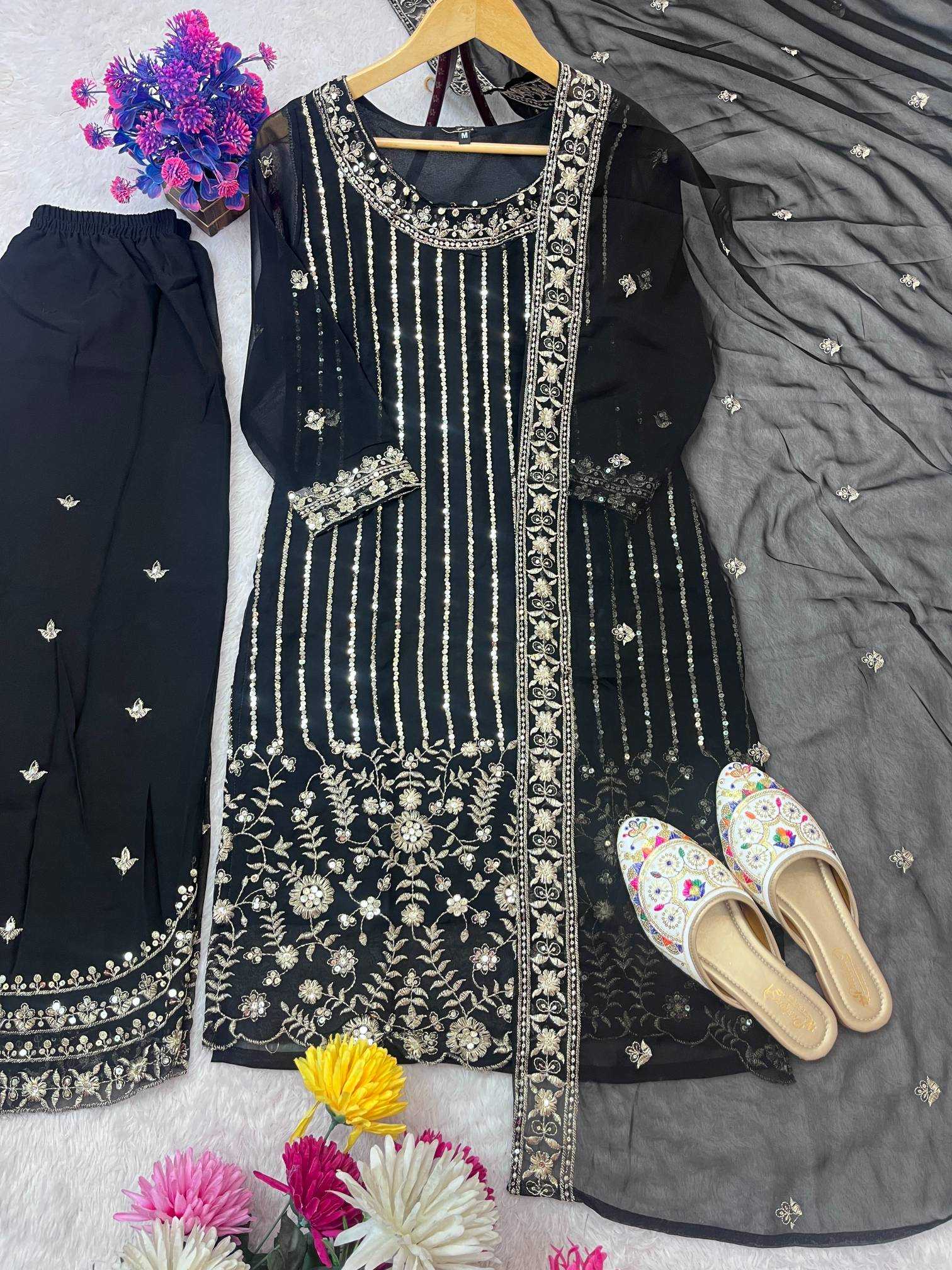 Ynf Faux Georgette RIN212 7066 Suits & Dresses Wholesale Embroidery Suits Georgette Suit Manufacturer