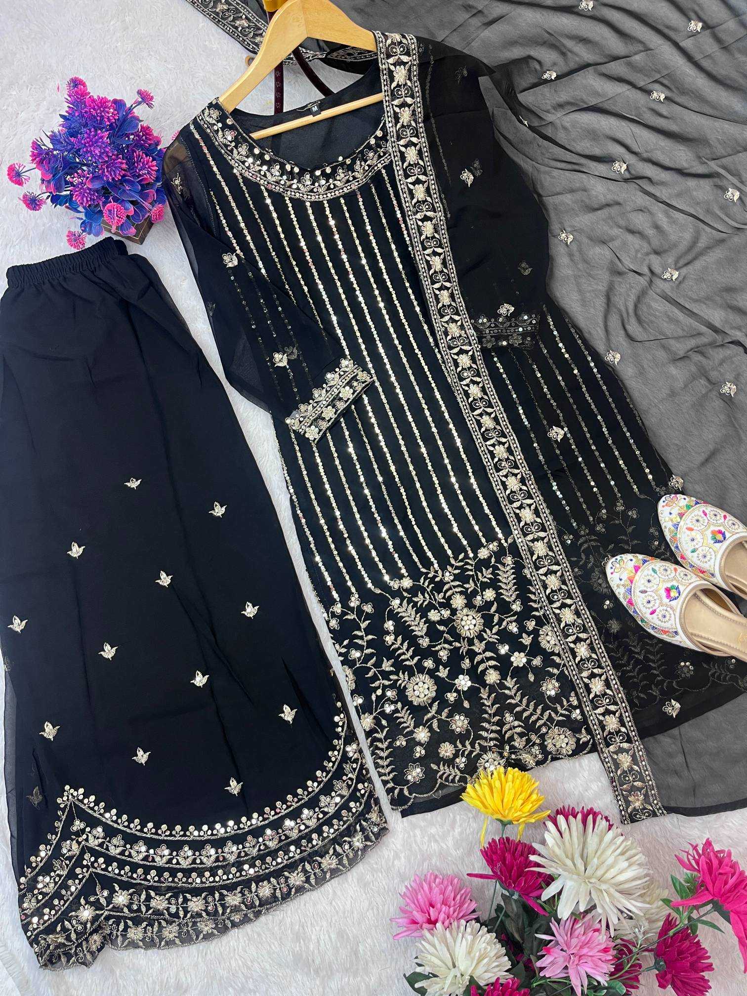 Ynf Faux Georgette RIN212 7066 Suits & Dresses Wholesale Embroidery Suits Georgette Suit Manufacturer