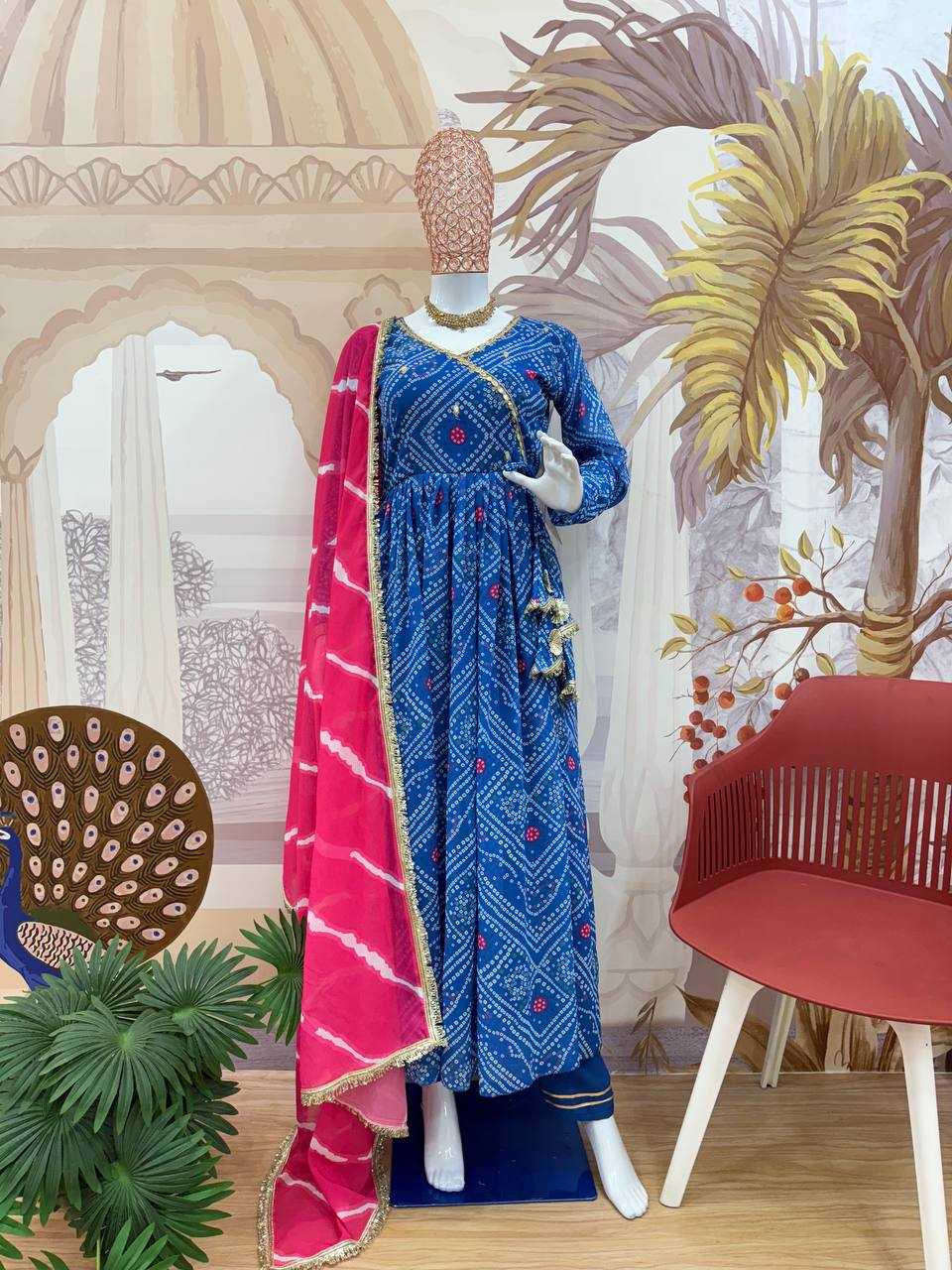 Ynf Faux Georgette RIN215 1116 Gowns Wholesale Embroidery Gowns Anarkali Gown Manufacturer
