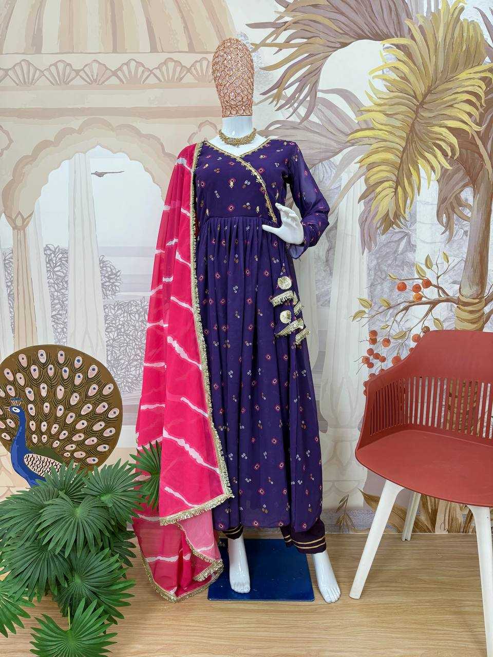 Ynf Faux Georgette RIN215 1116 Gowns Wholesale Embroidery Gowns Anarkali Gown Manufacturer