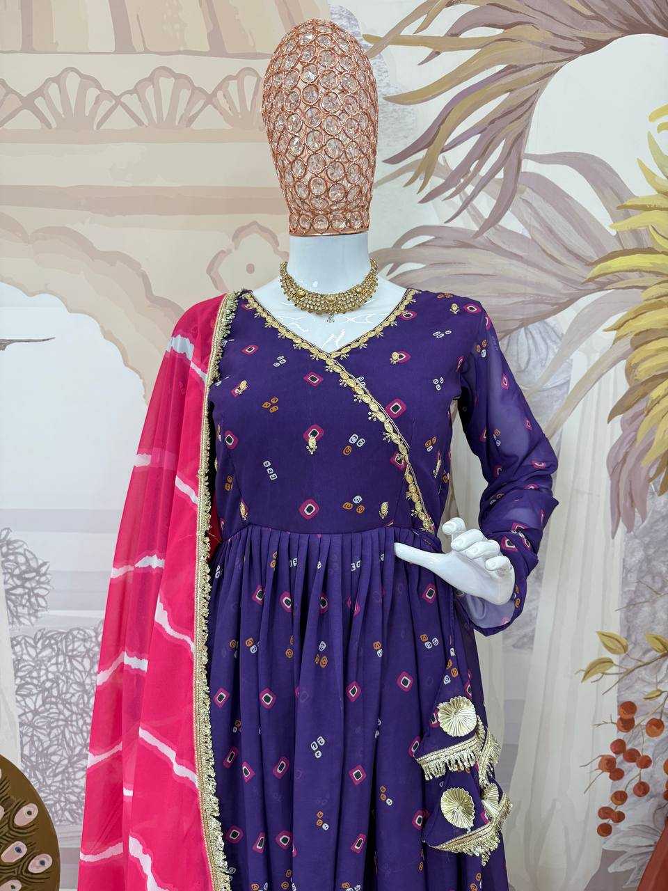 Ynf Faux Georgette RIN215 1116 Gowns Wholesale Embroidery Gowns Anarkali Gown Manufacturer