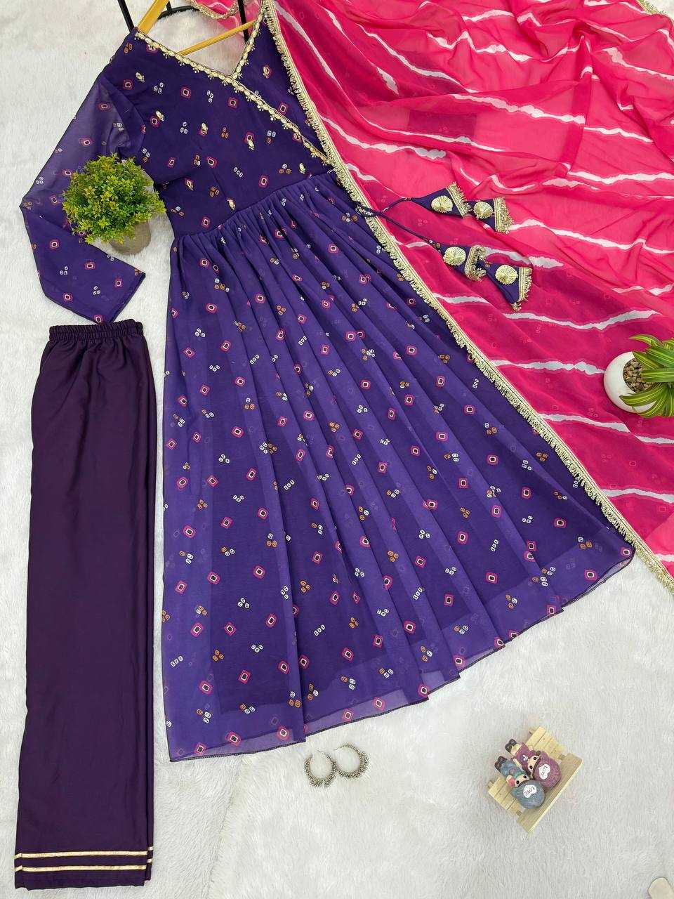 Ynf Faux Georgette RIN215 1116 Gowns Wholesale Embroidery Gowns Anarkali Gown Manufacturer