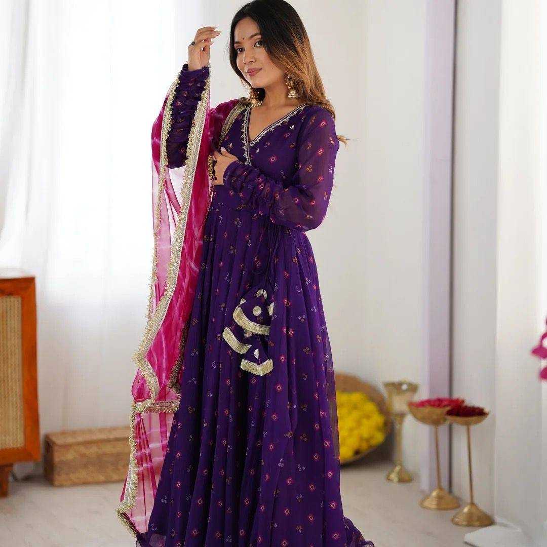 Ynf Faux Georgette RIN215 1116 Gowns Wholesale Embroidery Gowns Anarkali Gown Manufacturer