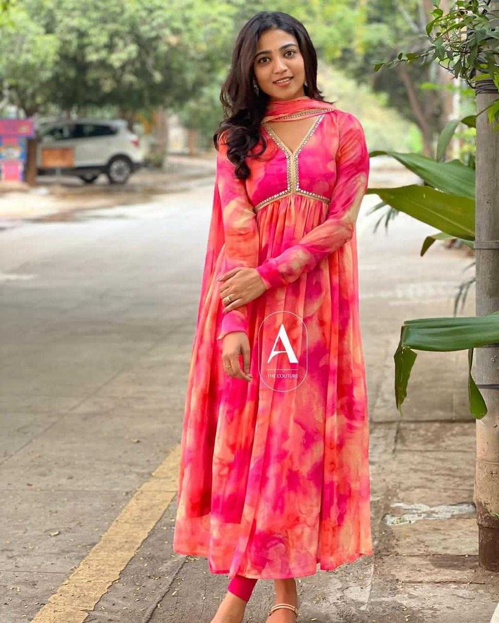 Ynf Faux Georgette RIN222 Alia cut Gowns Plus Size Collections Wholesale Party Gowns Georgette Gown Designer Gowns Manufacturer