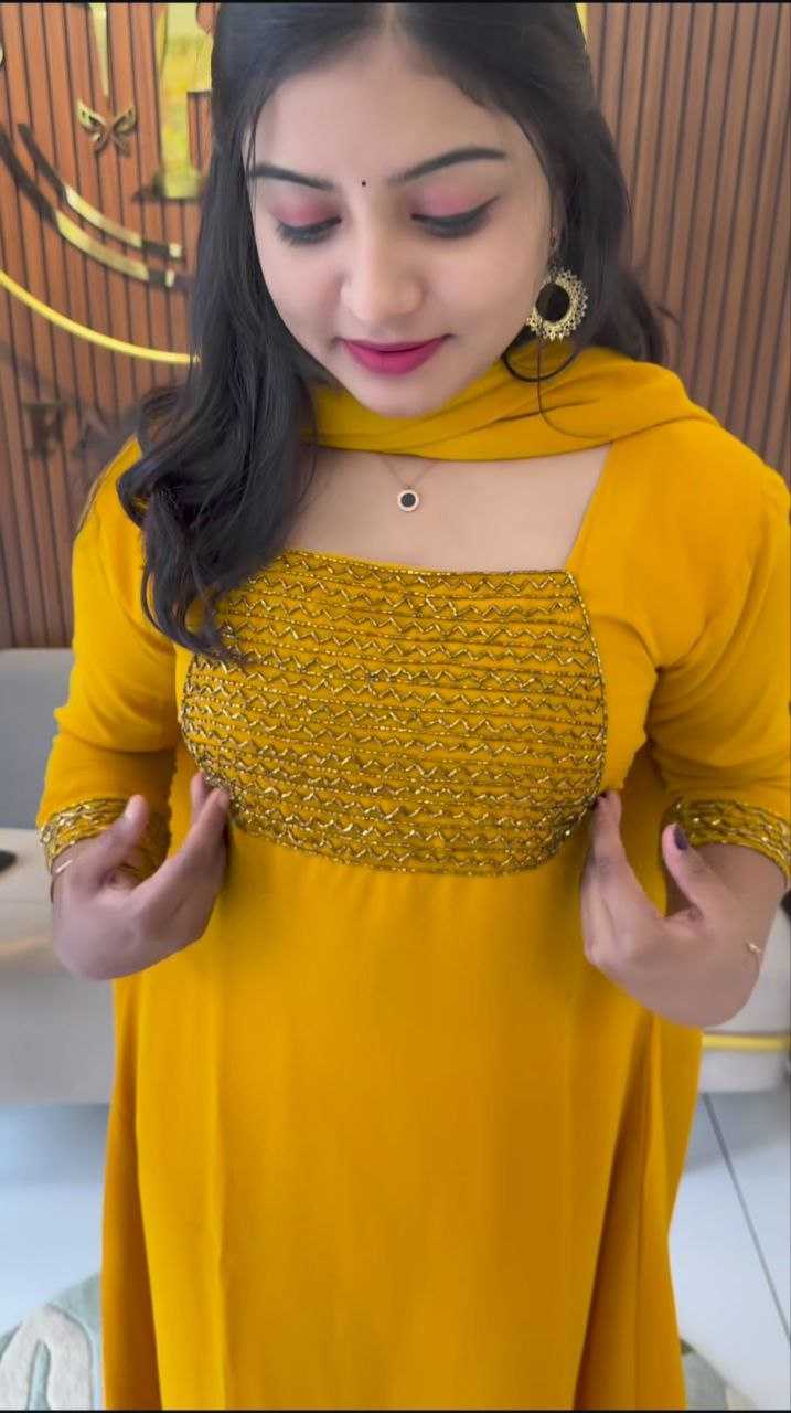 Ynf Faux Georgette RIN226 INCH Gowns Wedding Collections Festive Collections Wholesale Georgette Gown Party Wear Gowns Gown With Dupatta Manufacturer