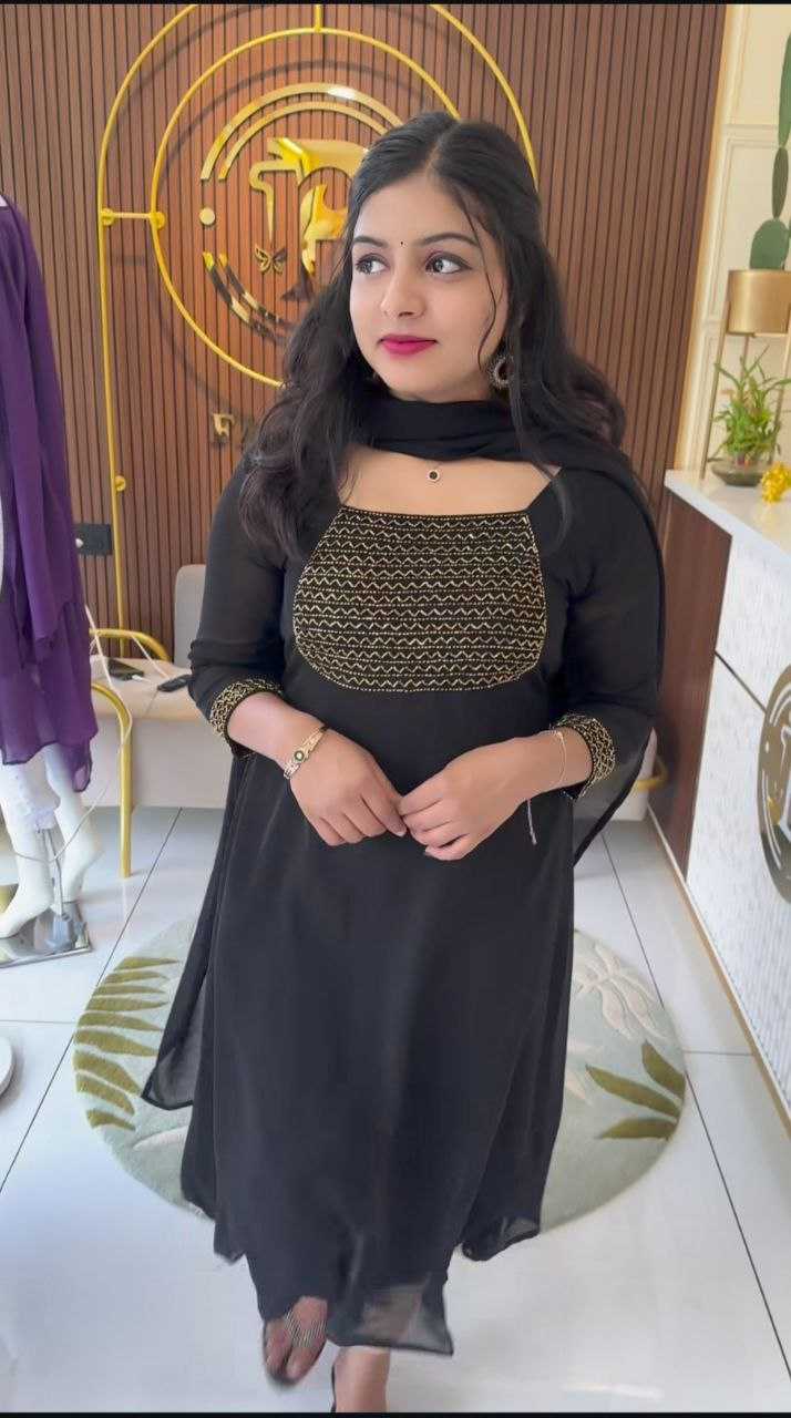 Ynf Faux Georgette RIN226 INCH Gowns Wedding Collections Festive Collections Wholesale Georgette Gown Party Wear Gowns Gown With Dupatta Manufacturer