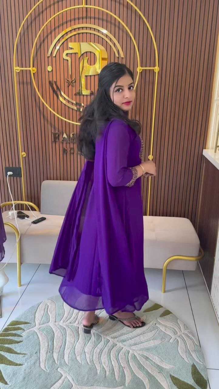 Ynf Faux Georgette RIN226 INCH Gowns Wedding Collections Festive Collections Wholesale Georgette Gown Party Wear Gowns Gown With Dupatta Manufacturer