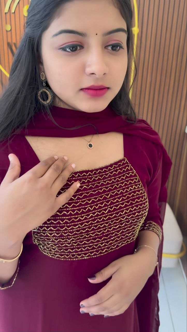 Ynf Faux Georgette RIN226 INCH Gowns Wedding Collections Festive Collections Wholesale Georgette Gown Party Wear Gowns Gown With Dupatta Manufacturer
