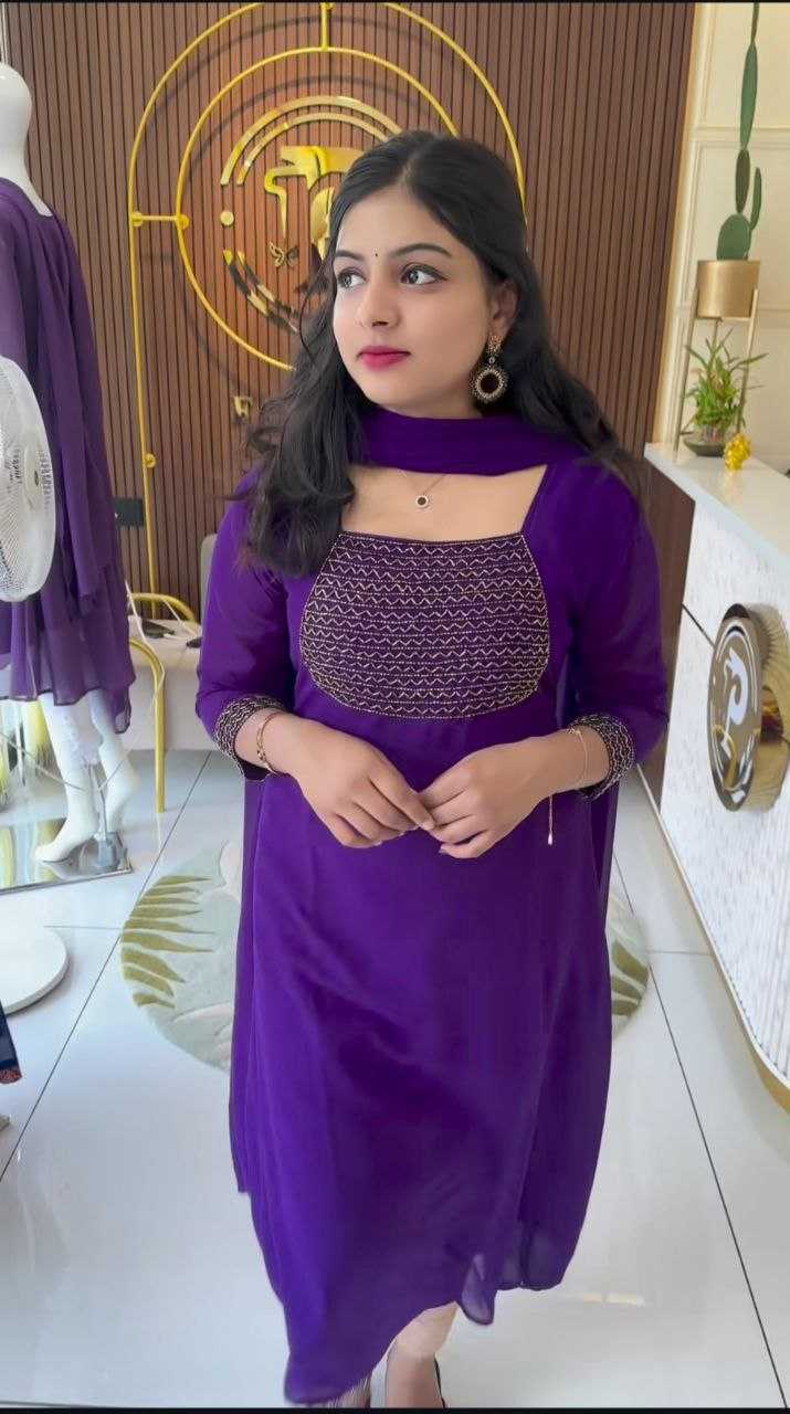 Ynf Faux Georgette RIN226 INCH Gowns Wedding Collections Festive Collections Wholesale Georgette Gown Party Wear Gowns Gown With Dupatta Manufacturer