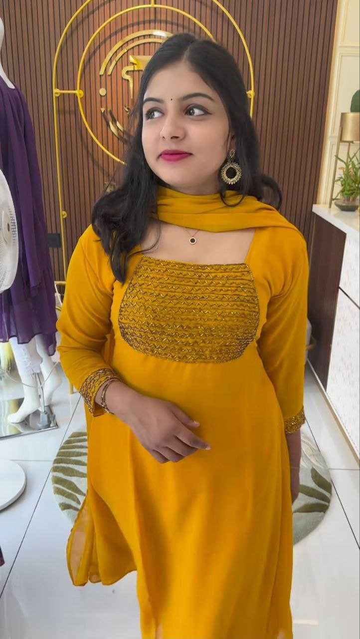 Ynf Faux Georgette RIN226 INCH Gowns Wedding Collections Festive Collections Wholesale Georgette Gown Party Wear Gowns Gown With Dupatta Manufacturer