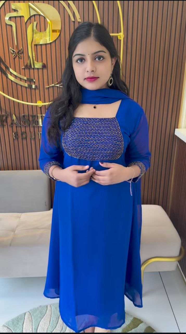 Ynf Faux Georgette RIN226 INCH Gowns Wedding Collections Festive Collections Wholesale Georgette Gown Party Wear Gowns Gown With Dupatta Manufacturer