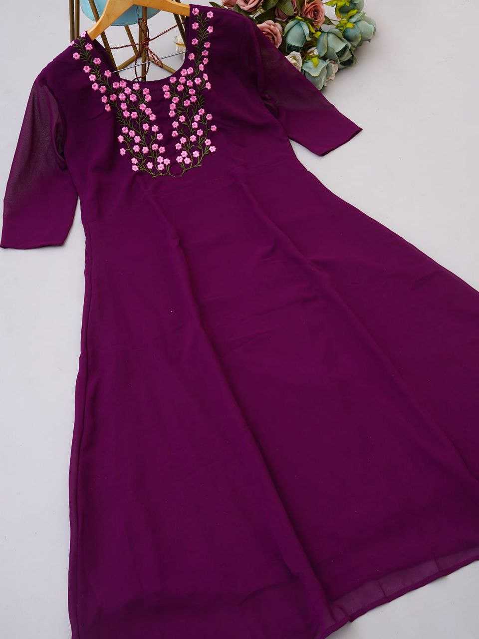 Ynf Faux Georgette RIN226 JUMIA Gowns Wholesale Embroidery Gowns Georgette Gown Manufacturer