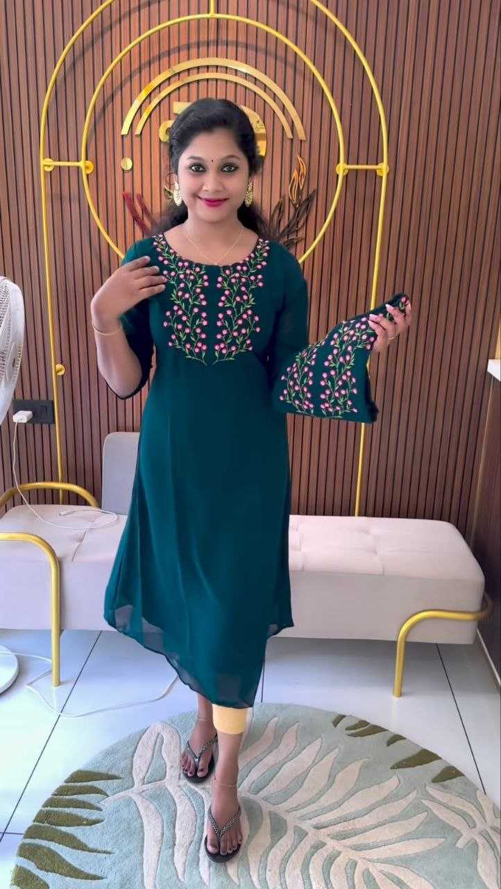 Ynf Faux Georgette RIN226 JUMIA Gowns Wholesale Embroidery Gowns Georgette Gown Manufacturer