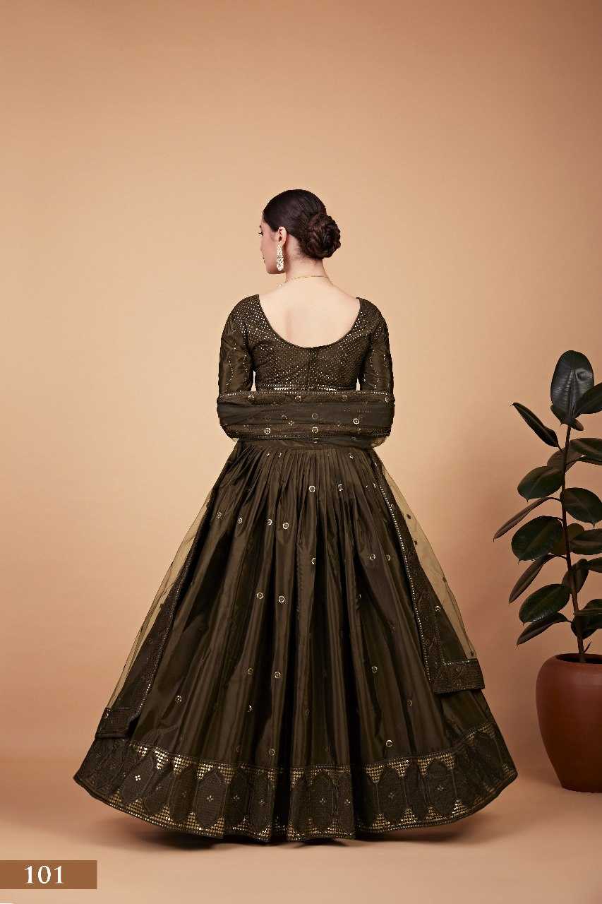 Ynf Faux Georgette RIN227 101 Gowns Wholesale Embroidery Gowns Party Wear Gowns Manufacturer