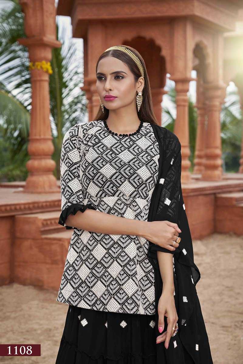 Ynf Faux Georgette RIN227 1108 Suits & Dresses Wedding Collections Festive Collections Wholesale Indo Western Dresses Georgette Suit Embroidered Suits Manufacturer
