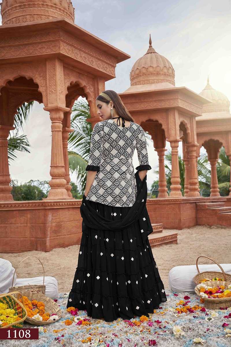 Ynf Faux Georgette RIN227 1108 Suits & Dresses Wedding Collections Festive Collections Wholesale Indo Western Dresses Georgette Suit Embroidered Suits Manufacturer