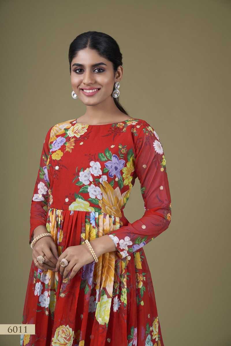 Ynf Faux Georgette RIN227 6011 Gowns Wholesale Fancy Gowns Designer Gowns Manufacturer