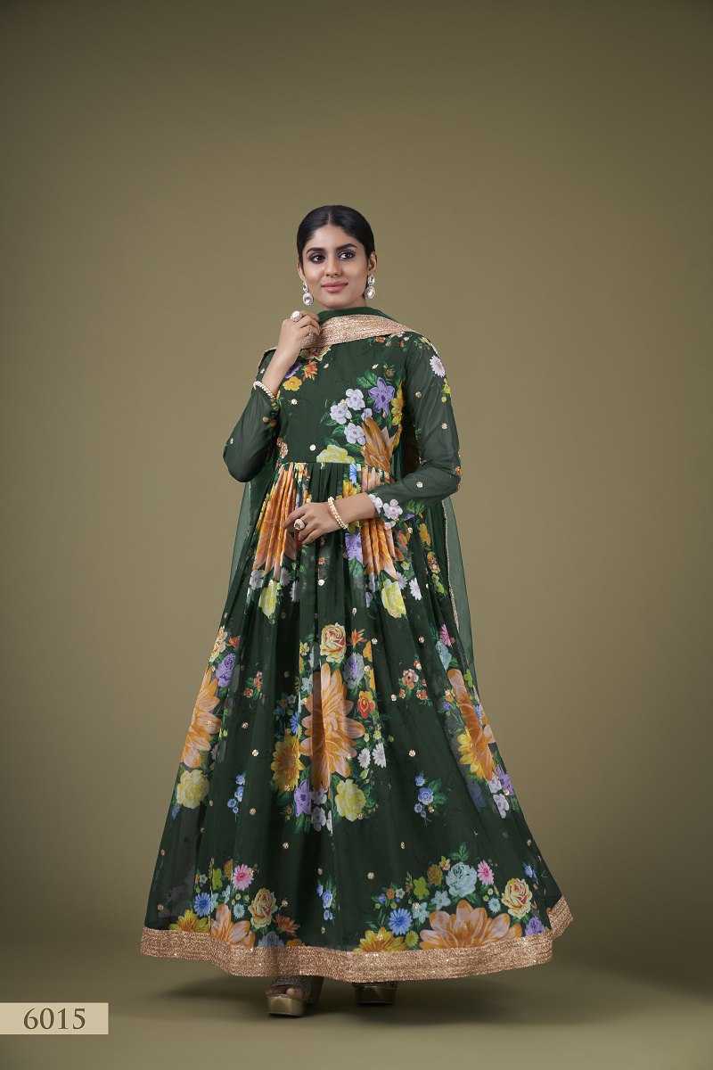 Ynf Faux Georgette RIN227 6015 Gowns Wedding Collections Festive Collections Wholesale Georgette Gown Party Wear Gowns Full Sleeve Gowns Manufacturer