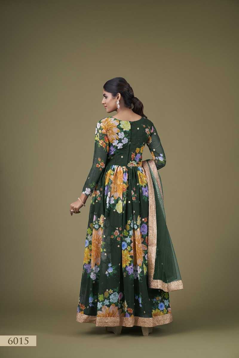 Ynf Faux Georgette RIN227 6015 Gowns Wedding Collections Festive Collections Wholesale Georgette Gown Party Wear Gowns Full Sleeve Gowns Manufacturer