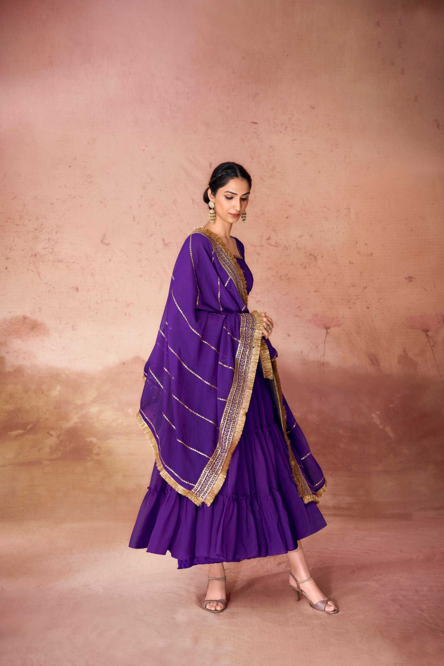 Ynf Faux Georgette RIN228 320 Gowns Wedding Collections Festive Collections Wholesale Georgette Gown Gown With Dupatta Lace Gowns Manufacturer