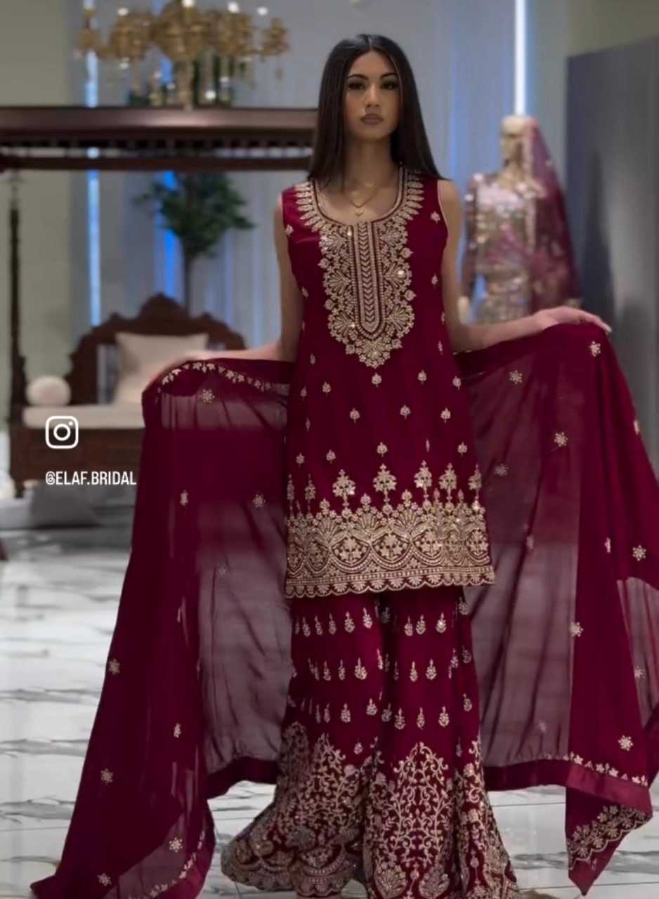Ynf Faux Georgette RIN232 58 Suits & Dresses Wedding Collections Festive Collections Wholesale Georgette Suit Designer Suits Embroidered Suits Manufacturer