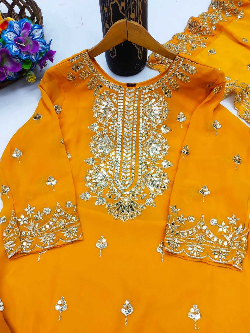 Ynf Faux Georgette RIN232 58 Suits & Dresses Wedding Collections Festive Collections Wholesale Georgette Suit Designer Suits Embroidered Suits Manufacturer