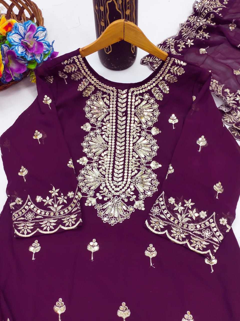Ynf Faux Georgette RIN232 58 Suits & Dresses Wedding Collections Festive Collections Wholesale Georgette Suit Designer Suits Embroidered Suits Manufacturer