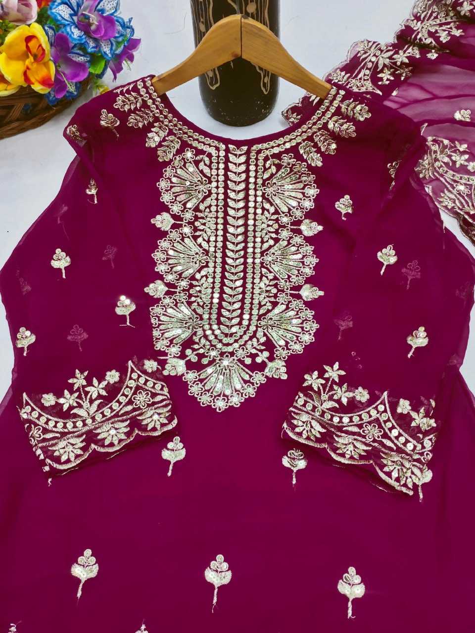 Ynf Faux Georgette RIN232 58 Suits & Dresses Wedding Collections Festive Collections Wholesale Georgette Suit Designer Suits Embroidered Suits Manufacturer