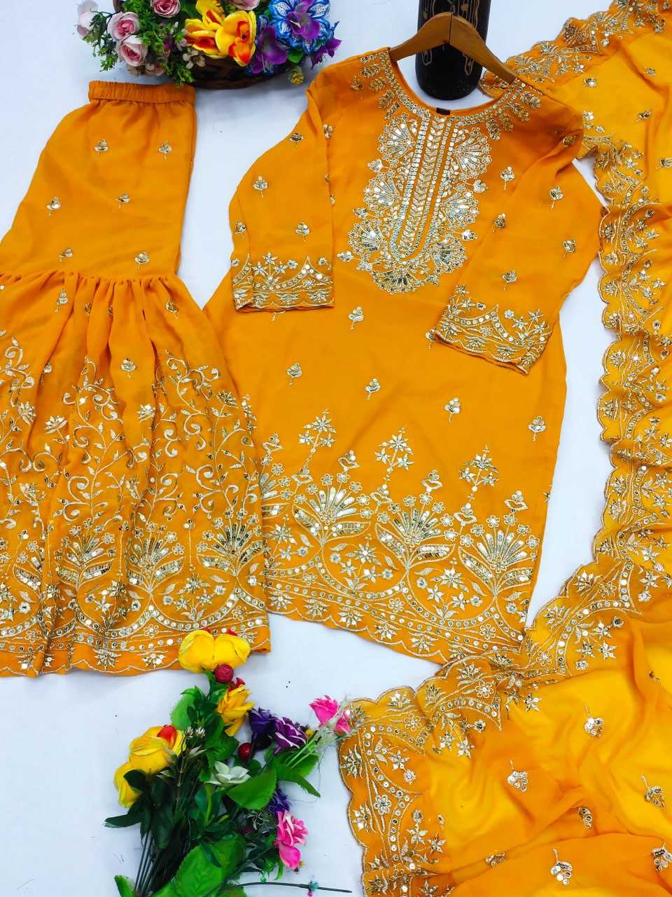 Ynf Faux Georgette RIN232 58 Suits & Dresses Wedding Collections Festive Collections Wholesale Georgette Suit Designer Suits Embroidered Suits Manufacturer