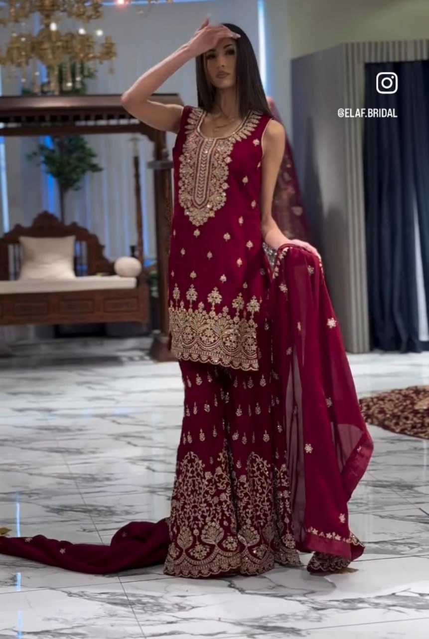 Ynf Faux Georgette RIN232 58 Suits & Dresses Wedding Collections Festive Collections Wholesale Georgette Suit Designer Suits Embroidered Suits Manufacturer