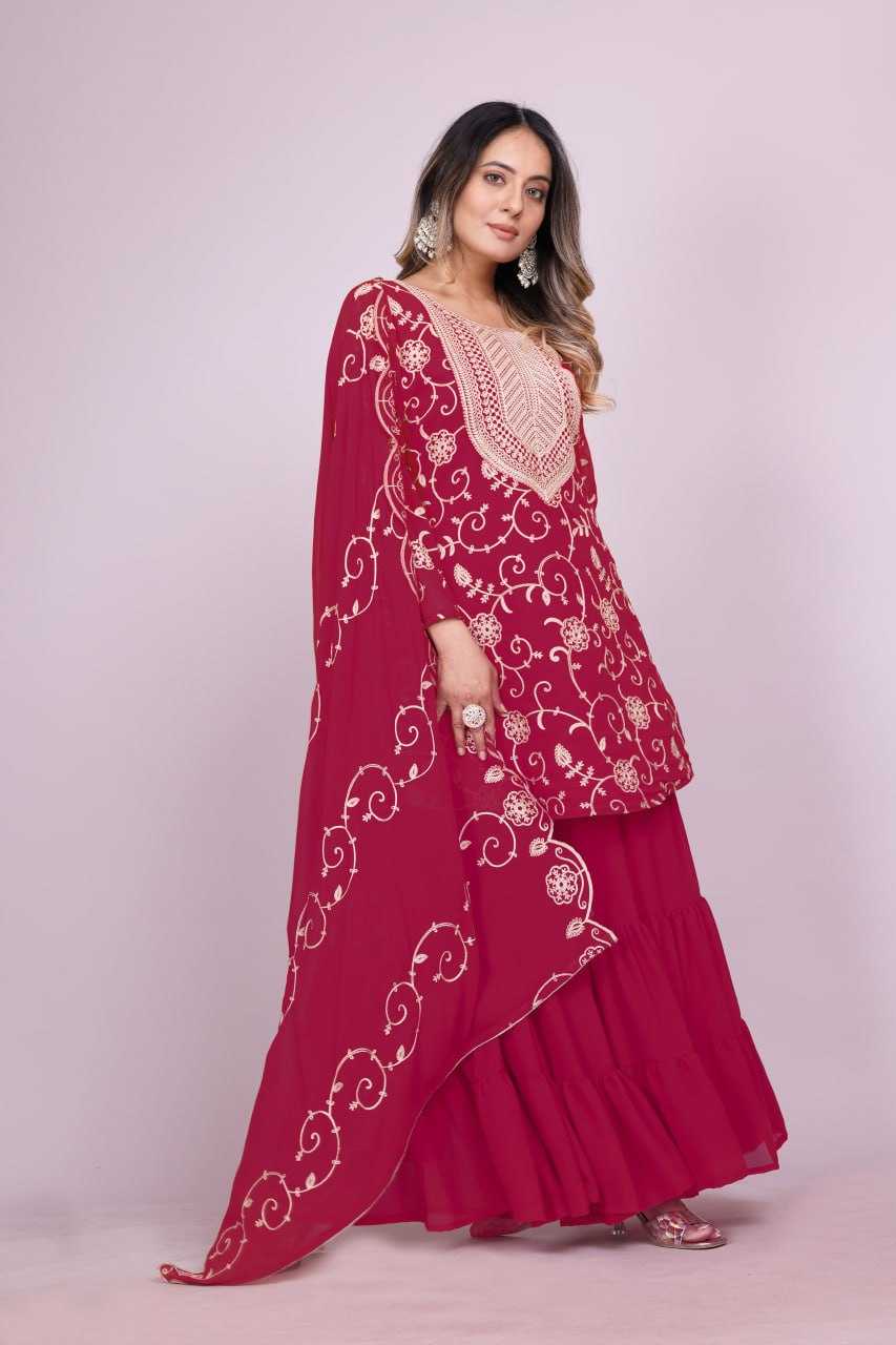 Ynf Faux Georgette RIN232 71 Suits & Dresses Wedding Collections Festive Collections Wholesale Sharara Salwar Suits Georgette Suit Embroidered Suits Manufacturer