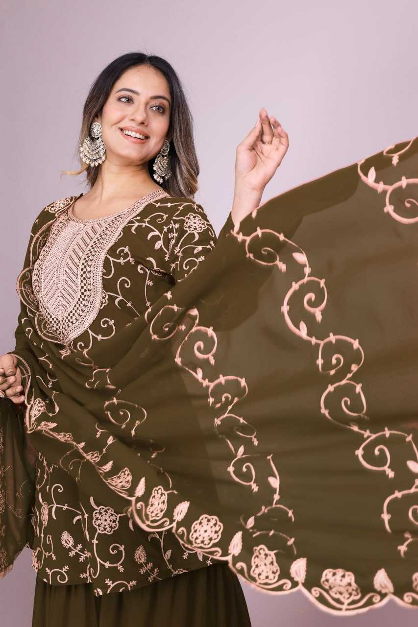 Ynf Faux Georgette RIN232 71 Suits & Dresses Wedding Collections Festive Collections Wholesale Sharara Salwar Suits Georgette Suit Embroidered Suits Manufacturer