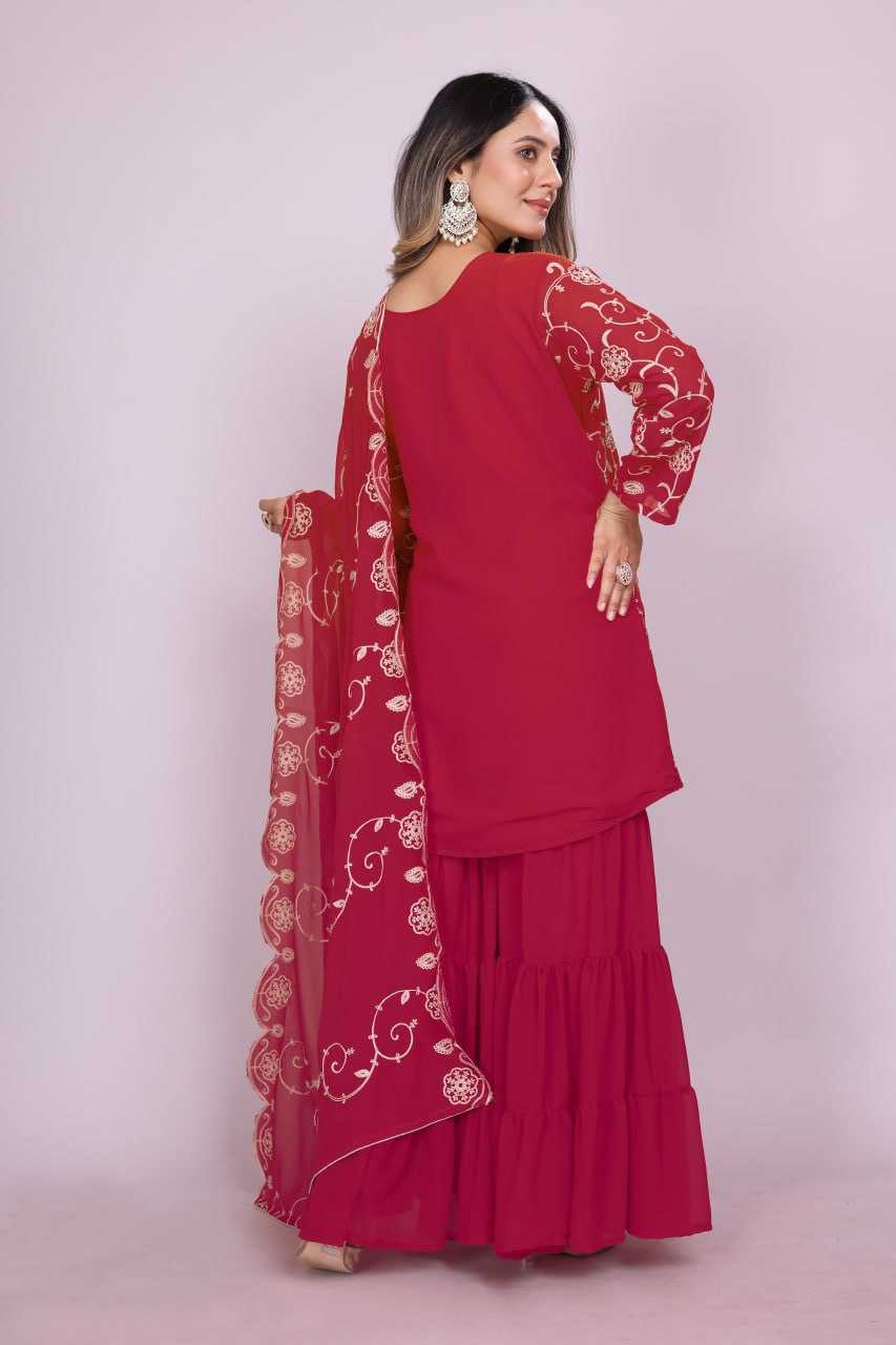Ynf Faux Georgette RIN232 71 Suits & Dresses Wedding Collections Festive Collections Wholesale Sharara Salwar Suits Georgette Suit Embroidered Suits Manufacturer