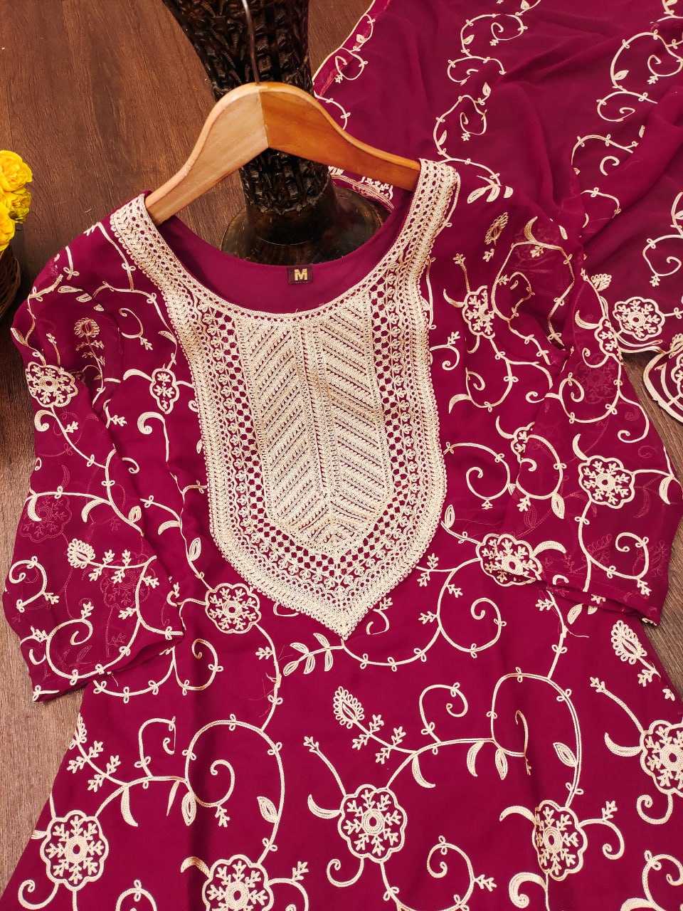 Ynf Faux Georgette RIN232 71 Suits & Dresses Wedding Collections Festive Collections Wholesale Sharara Salwar Suits Georgette Suit Embroidered Suits Manufacturer