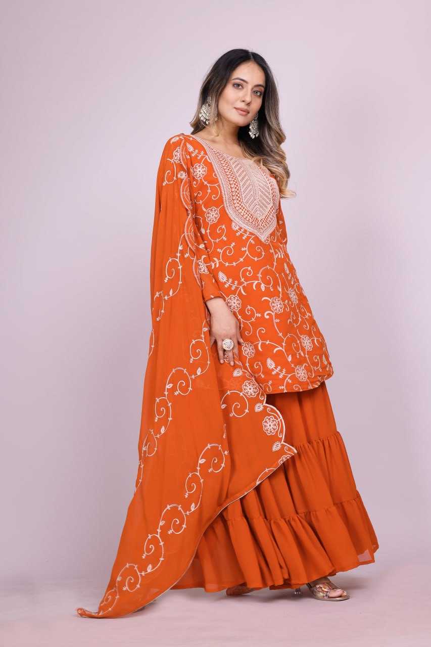Ynf Faux Georgette RIN232 71 Suits & Dresses Wedding Collections Festive Collections Wholesale Sharara Salwar Suits Georgette Suit Embroidered Suits Manufacturer