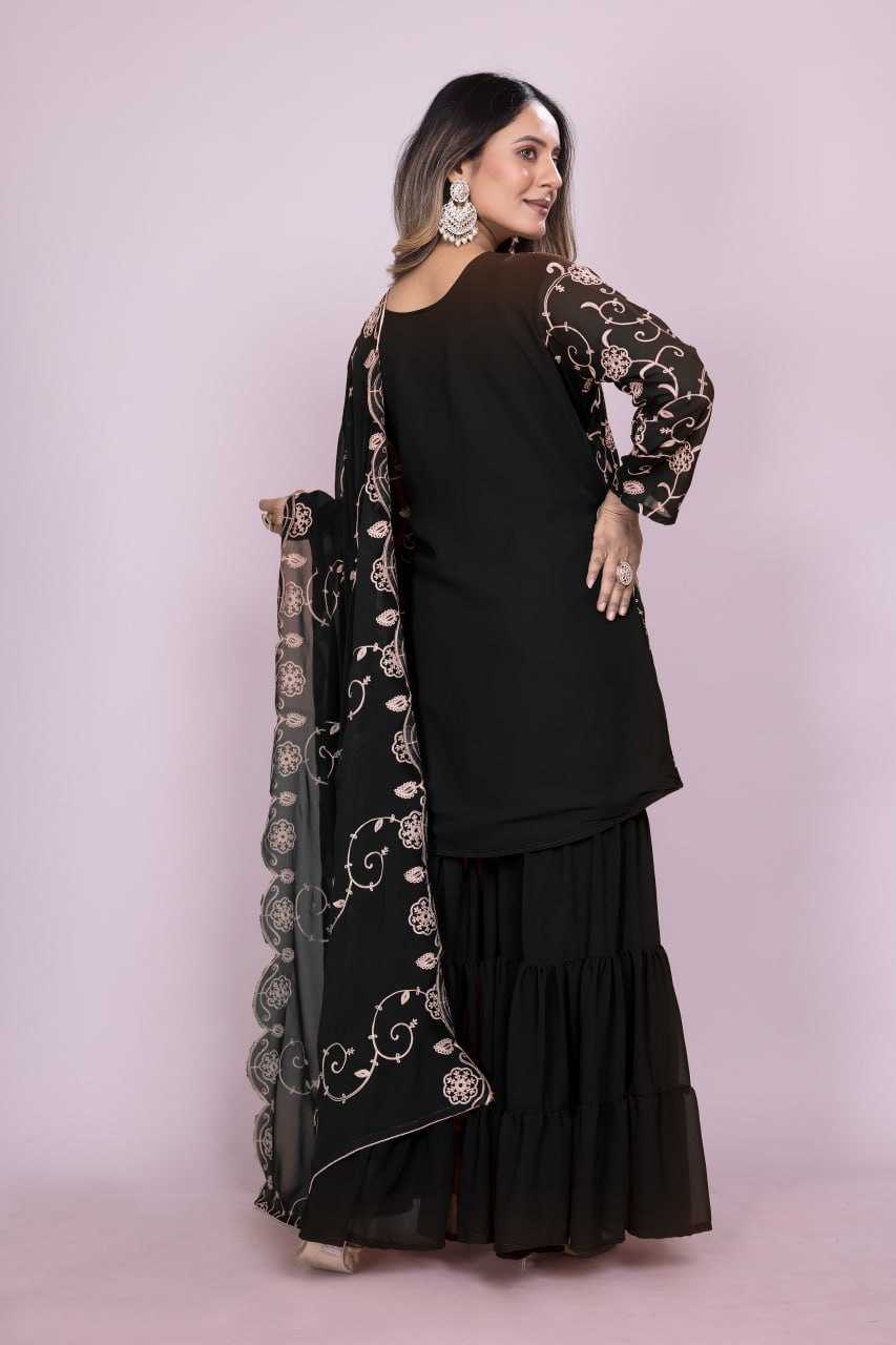 Ynf Faux Georgette RIN232 71 Suits & Dresses Wedding Collections Festive Collections Wholesale Sharara Salwar Suits Georgette Suit Embroidered Suits Manufacturer