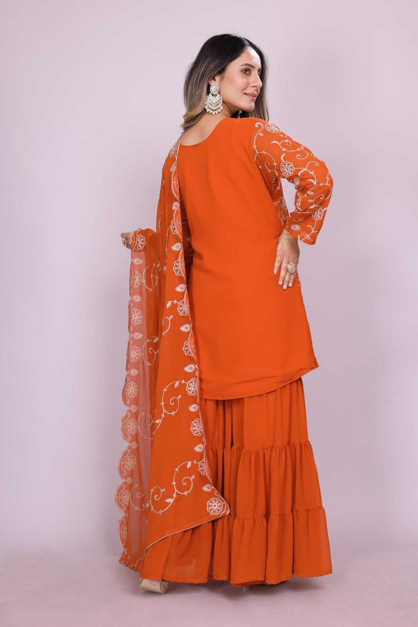 Ynf Faux Georgette RIN232 71 Suits & Dresses Wedding Collections Festive Collections Wholesale Sharara Salwar Suits Georgette Suit Embroidered Suits Manufacturer