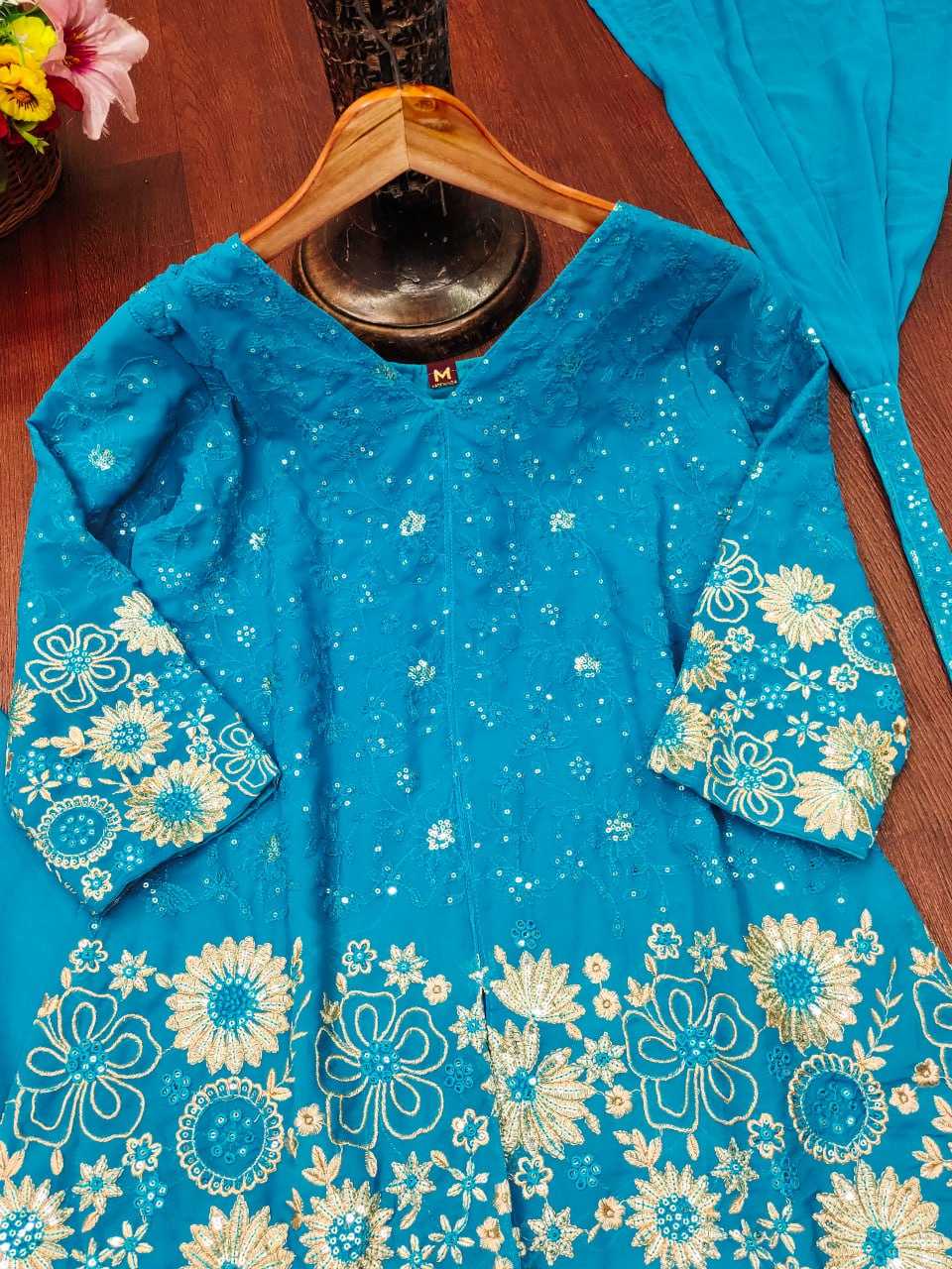 Ynf Faux Georgette RIN232 72 Suits & Dresses Wedding Collections Festive Collections Wholesale Palazzo Suit Designer Suits Embroidered Suits Manufacturer